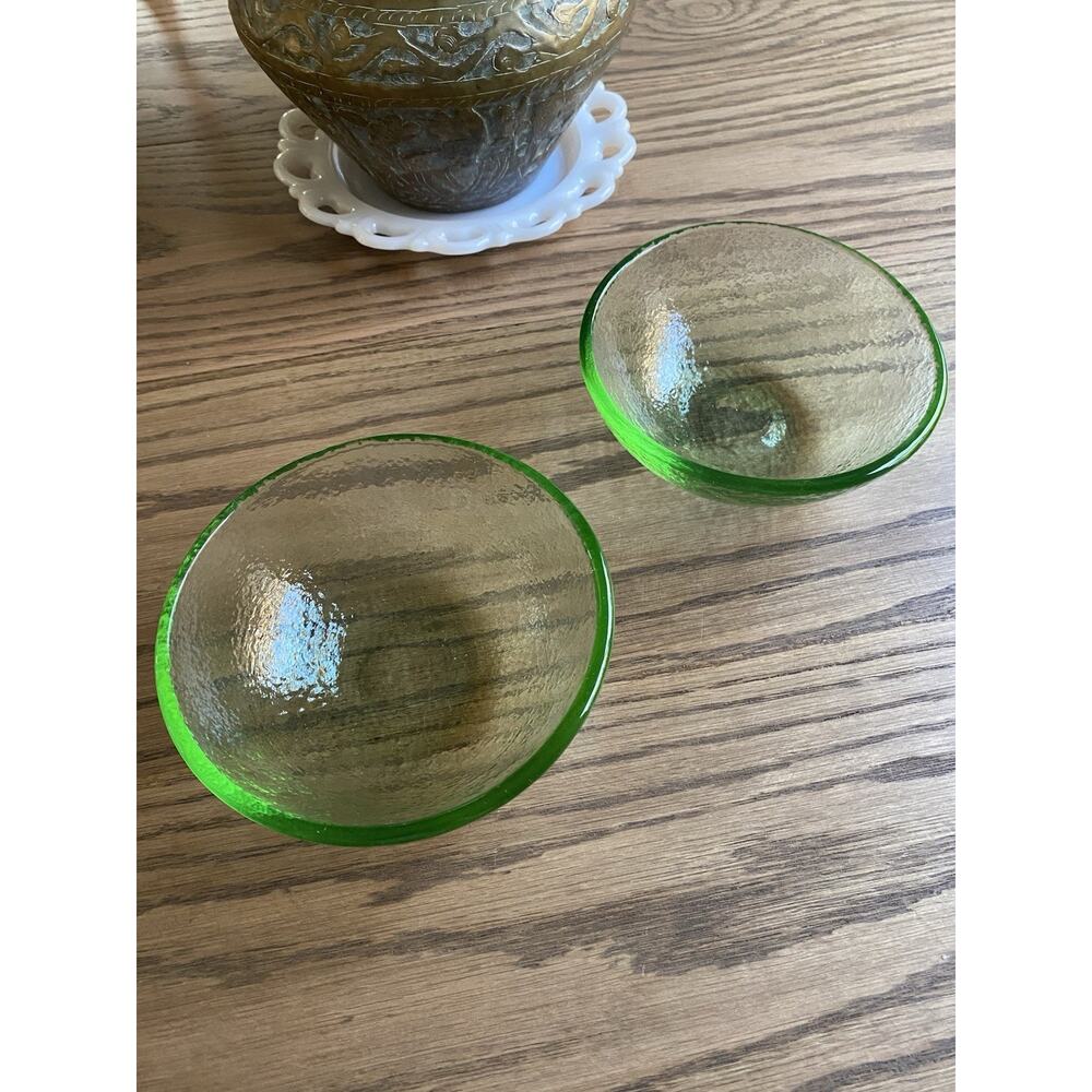 Fire & Light Recycled Glass 6” Cereal Bowls Celery Green Set Of 2